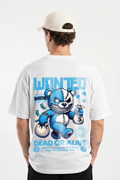 Oversize Wanted Bear Özel Tasarım Tshirt - %100 Pamuk - Premium Kumaş - Unisex