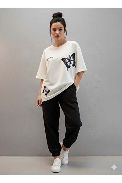 PENTHİLUS Women's Oversized Two-Piece Set - Women's Oversized Bottom - Top Su...