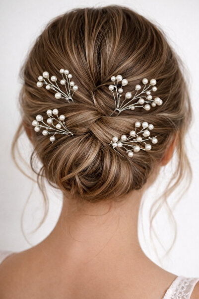 OEM Set of 6 Elegant Hair Clips with Decorative Pearls – Floral Pattern, Brid...