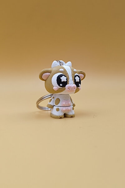 Rodopiva سلسلة مفاتيح على شكل بقرة - حلية متحركة لتزيين الحقائب