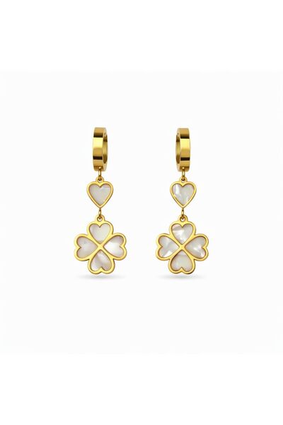 Archhazel Jewelery Heart Clover Steel Earrings for Women