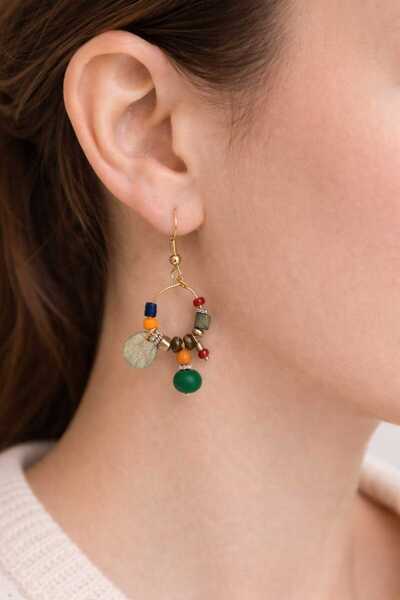 cleopatra takı aksesuar Sare Multicolor Beaded Women's Earrings
