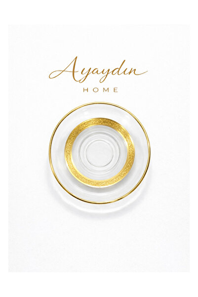 Paşabahçe 54201 Krikle Altın Çay Tabağı 6’lı Set - Ayaydın Home