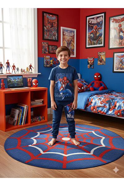 ALYAKİDS Boys' 2-Piece Set Spiderman Printed Short Sleeve T-Shirt Elastic Wai...