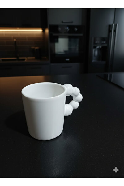 seda seramik كوب سيراميك أبيض مصنوع يدويًا بتصميم فقاعات سعة 140 مل