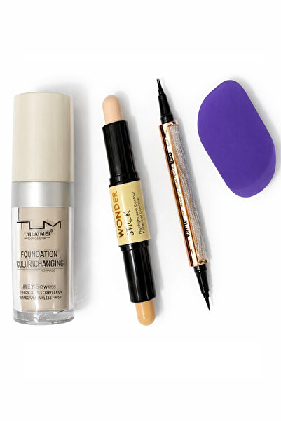 TLM Makeup Set – Colour Changing Foundation + Wonder Stick Contour + 2 in 1 E...