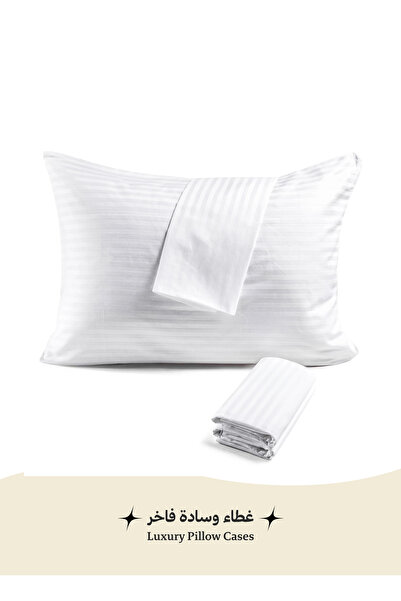 Art Comfort Set of 4 soft and cool hotel pillow covers - dirt and dust protec...
