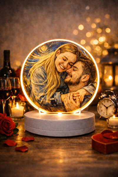 Zeymond Kişiye Özel LED Lamba – Sevgiliye Özel Fotoğraftan Sanat Tarzlı 3 Ren...