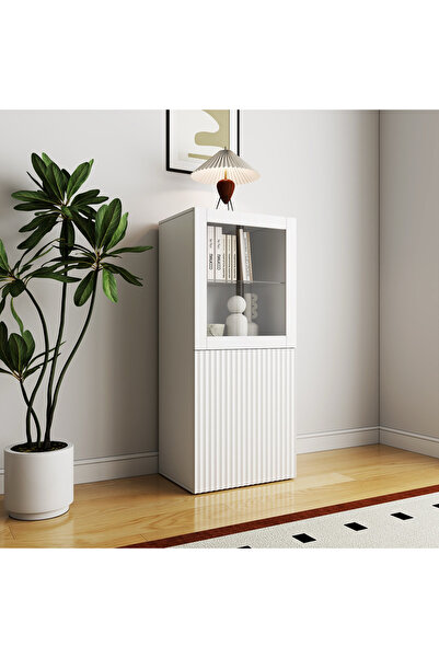 Home Box خزانة عرض ريفا ذات بابين مع زجاج