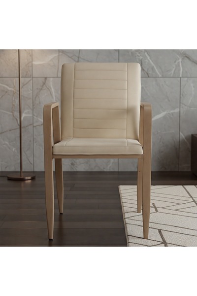 GLAMOURE HOME A wooden chair upholstered in fine fabric. Ideal for the dining...