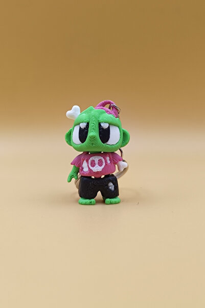 Rodopiva سلسلة مفاتيح زومبي لطيفة - حلية متحركة لتزيين الحقائب