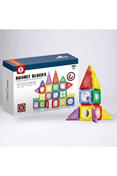 Universul Jucăriilor MAGNET BLOCKS building set – 34 colorful magnetic pieces...