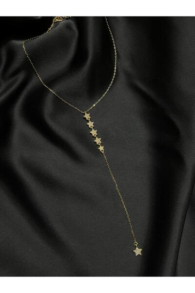 ROYKA Steel Silver Color Gift Non-Tarnish Starry Y Necklace