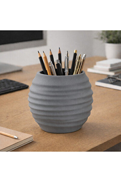 Vescarri Japandi Pen Holder – Wabi Sabi Minimal Desktop Organizer & Brush Sta...