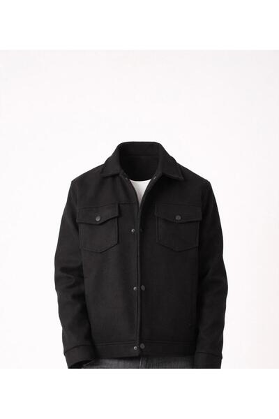 RUVEN TEKSTİL Men's Shirt Collar Top Pocket Short Coat