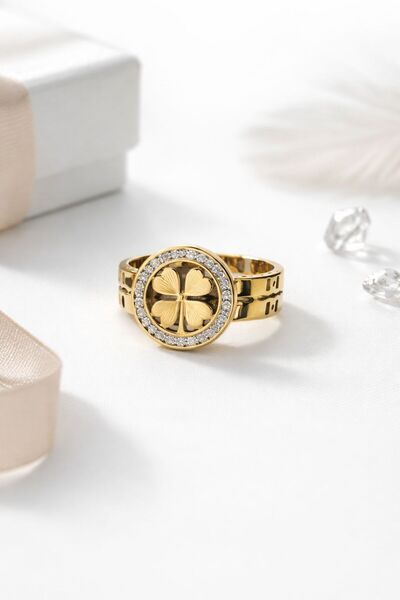 Archhazel Jewelery Yonca Detaylı Çelik Yüzük Kadın