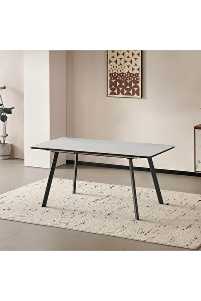 Home Box طاولة طعام روما مارويل قابلة للتمديد، تتسع من 4 إلى 6 أشخاص، بسطح من...