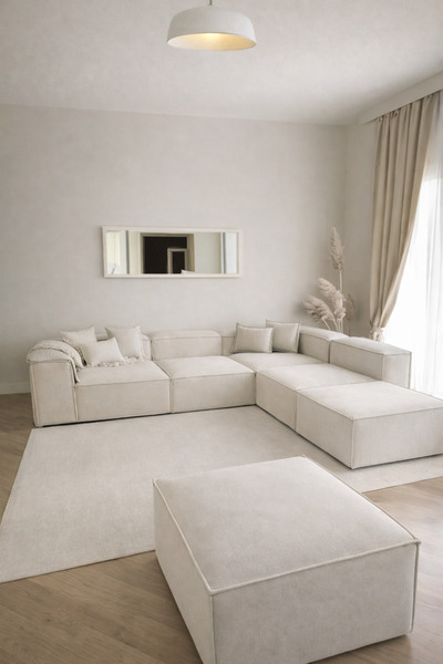 Haliloğlu Relax Soft 6 Modül Köşe Takımı (Ekru) Babyface 01, (2 Köşe, 2 Orta,...