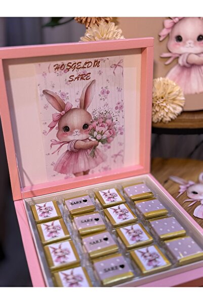 Gökçem hediyelik Tavşan figür 48li bebek çikolatası, hastane çikolata