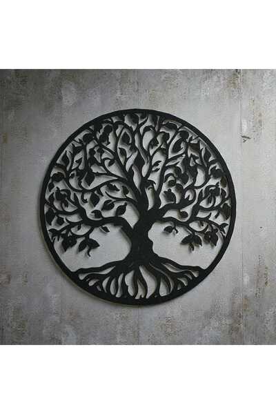 2'li Set: Hayat Ağacı(Yggdrasil) Duvar Dekoru-Yatak Başı ve Salon İçin Simetrik Tablo (Gizli Askılı)