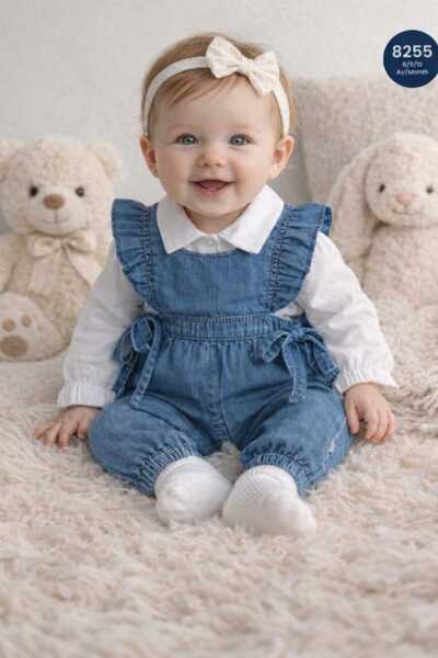 Jolly Joy Unez Baby Denim Bow Salopet Set