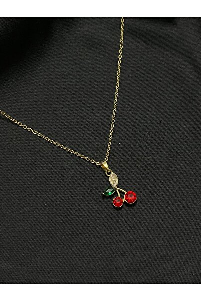 ROYKA Steel Gold Colored Cherry Gift Necklace