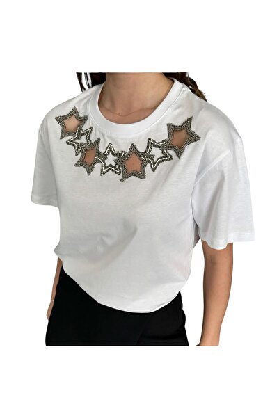 PHUTİ COLLECTION Embroidered Star Detail T-Shirt