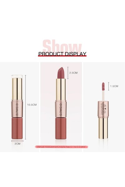O.TWO.O Cosmetics 2-in-1 Matte Liquid Lipstick – High Pigment. Long Wear. Double Impact (Color-RGLL12)