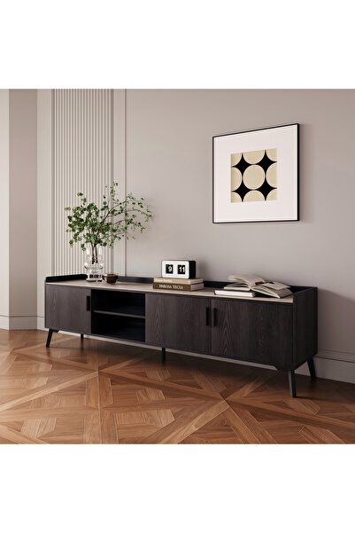 Home Box وحدة تلفزيون مارويل بطول مترين مع سطح من الحجر المتكلس لأجهزة تلفزيو...