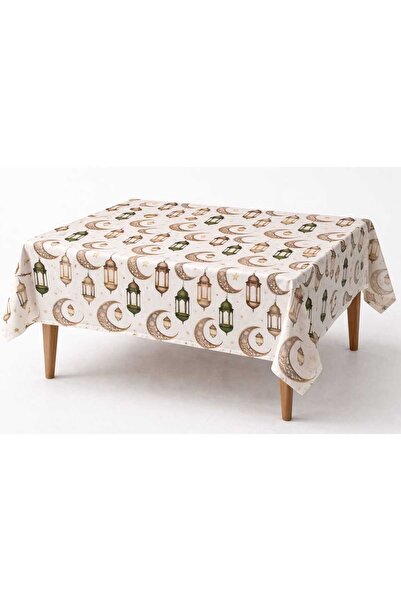 ÖZDAĞ HOME CONCEPT Ramadan Themed Duck Fabric Digital Printed Tablecloth | St...