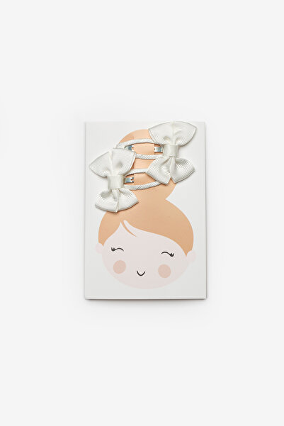 Le Mabelle White Double Bow Girls' Snap Buckle