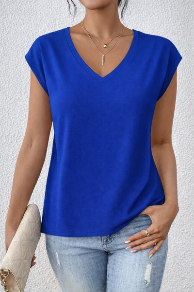 Deocept Women's V-Neck Basic Unprinted Comfortable Fit T-Shirt