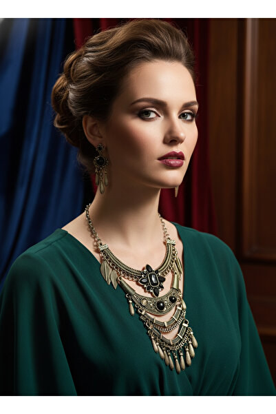 Moda Accessories Antique Silver Color Ottoman Model Statement Bohemian Ethnic...