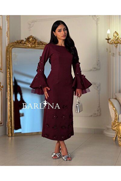 Special-DIARA Elegant burgundy evening dress