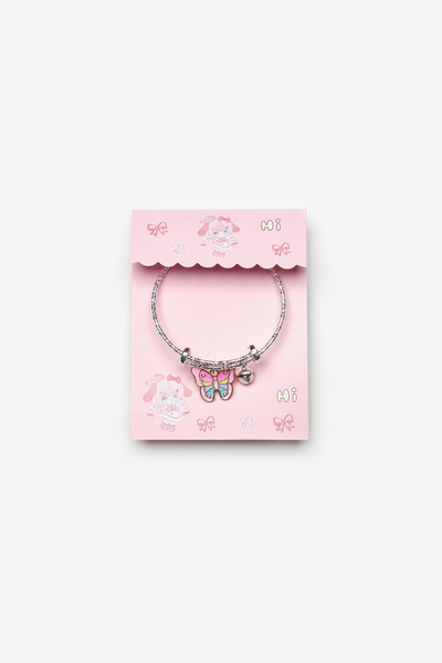 Le Mabelle Pembe Kelebek Figürlü Zil Detaylı Kız Çocuk Ayarlanabilir Bileklik