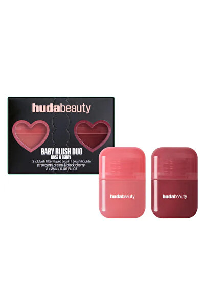 HUDA Mini Baby Dew Blush Set - Strawberry and Black Cherry