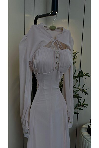 Kira Fashion Burgundy and nude chiffon dress