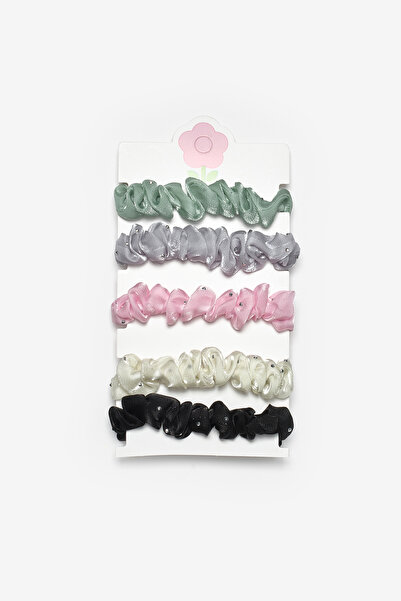 Le Mabelle Multi-Colored Shiny Stone Detailed 5-Piece Girls' Rubber Buckle Set