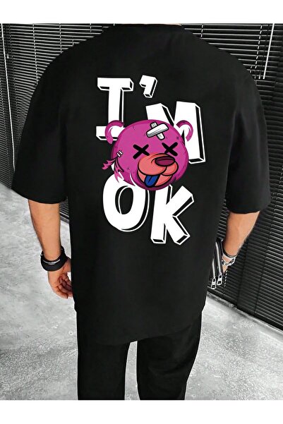 LELVANİ Pink Bear (I Am Ok) Printed Men's T-Shirt