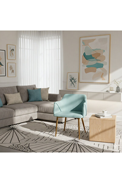 GLAMOURE HOME Upholstered living room chair in Velvet fabric, suitable for be...