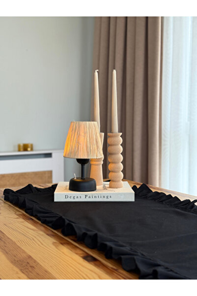 KaiAtelier Rafia Kablosuz Masa Lambası / Gece Lambası / Abajur