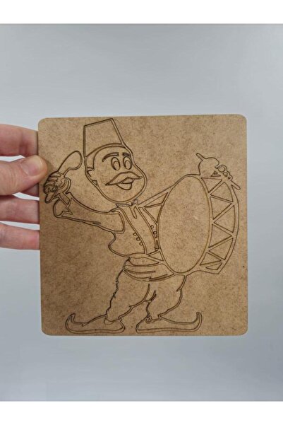 Mu Art Ahşap 10 قطع طبلة رمضان خشبية للرسم رقم 3، نشاط فني للمدرسة، 15 سم