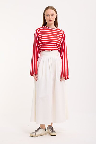 mavi limon Pileli Cepli Etek