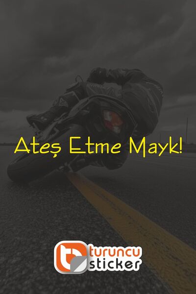 Turuncu Sticker ملصق Ateş Etme Mayk مقاس 20x2.5 سم - ملصق للسيارة - المحرك - ...