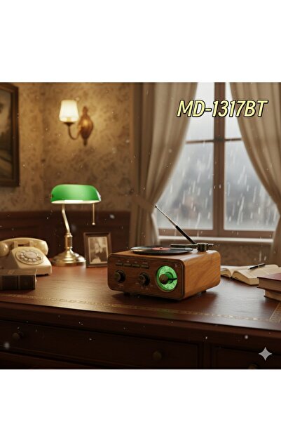 corcishop MD1317 Nostaljik Bluetooth Hoparlör Retro Radyo FM/AM/SW USB TF Kar...