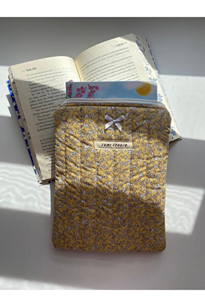 lumi Studio Sarı Çiçekli Kitap Kılıfı, Organizer, Ajanda, Defter Kılıfı