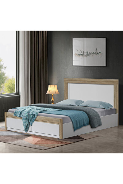 Home Box Kulltorp Boomer King Bed with 2 Front Drawer Storage - 180x200 cm