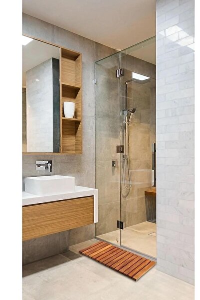 Empressco Ahşap Paspas 68x40 cm Banyo, Duşakabin ve Lavabo Kapı Önü İçin