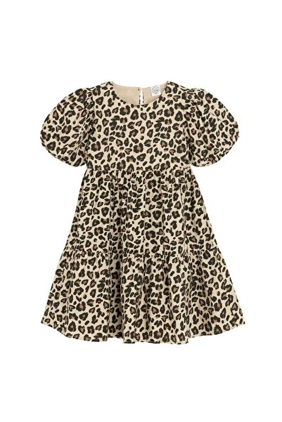 Cool Club Short Sleeve Dress for Girls Animal Print