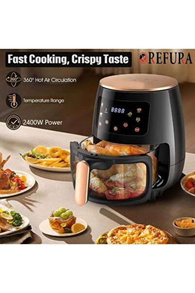 REFURA Digital Air Fryer 6L | 2400W | Oil-Free Cooking | Touchscreen | Rapid ...